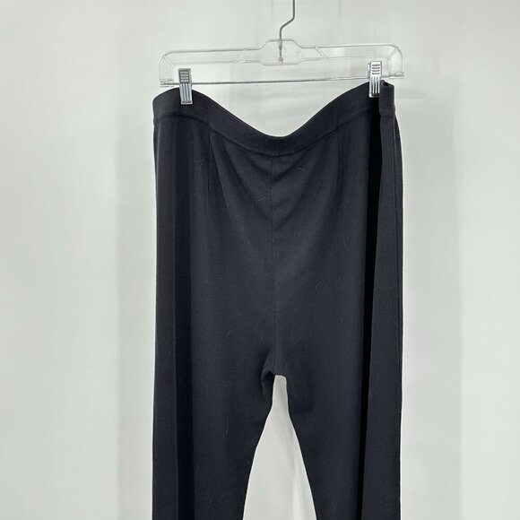 MISOOK wide leg pants elastic waist pull on knit stretchy dress black plus 2X - Picture 7 of 9